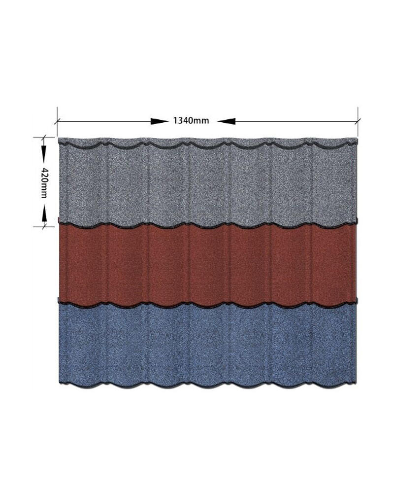 1340 mm x 420 mm stenbelagd metalltegel Zin Traditionell bond takpannor för samhällen